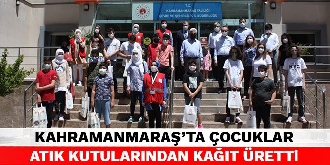 Kahramanmaraş’ta çocuklar atık kutularından kağıt üretti