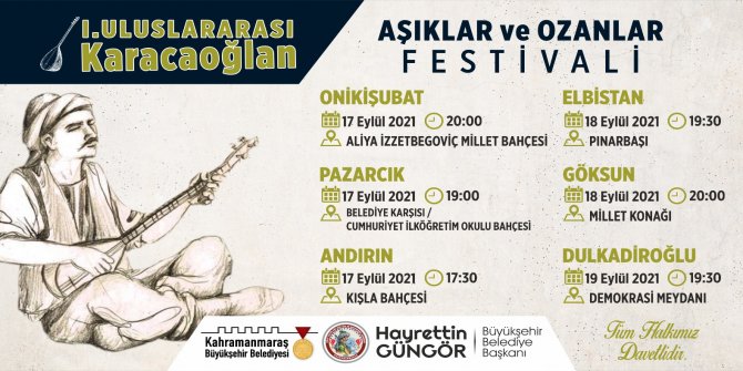 I. Uluslararası Karacaoğlan Aşıklar ve Ozanlar Festivali başlıyor