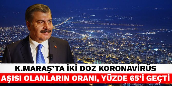 Kahramanmaraş'ta iki doz koronavirüs aşısı olanların oranı, yüzde 65'i geçti