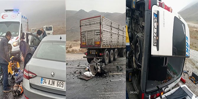 Malatya yolunda zincirleme kaza: 1 ağır 7 yaralı