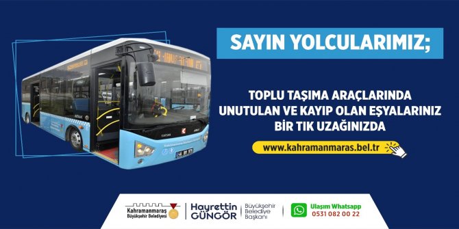 Kahramanmaraş'ta kayıp eşya bürosu vatandaşların hizmetine girdi