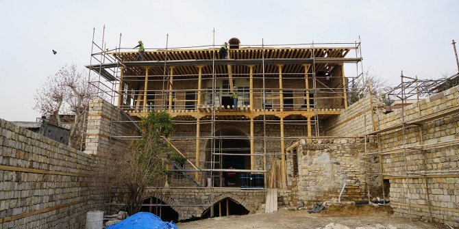 Arslanbey Konağı’nda restorasyon çalışmaları sürüyor