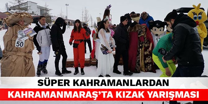 Süper kahramanlardan Kahramanmaraş’ta kızak yarışması