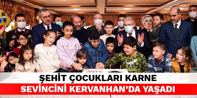 Şehit çocukları karne sevincini Kervanhan’da yaşadı