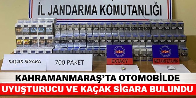 Kahramanmaraş’ta otomobilde uyuşturucu ve kaçak sigara bulundu