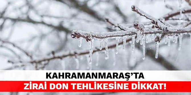 Kahramanmaraş'ta zirai don tehlikesine dikkat!