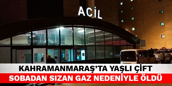 Kahramanmaraş'ta yaşlı çift sobadan sızan gaz nedeniyle öldü