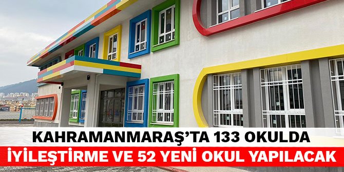 Kahramanmaraş'ta 133 okulda iyileştirme ve 52 yeni okul yapılacak