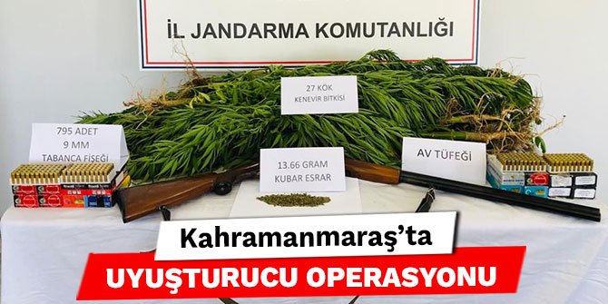 Kahramanmaraş’ta uyuşturucu operasyonu