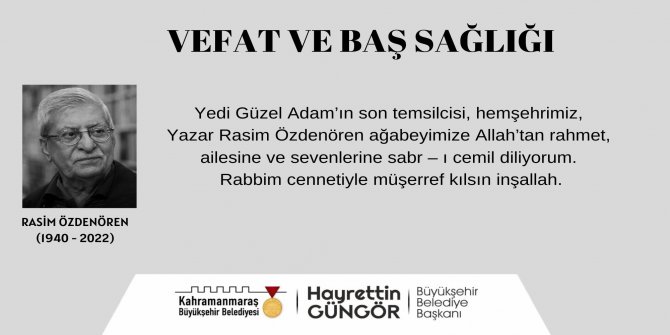 Başkan Güngör’den Yazar Özdenören için taziye mesajı