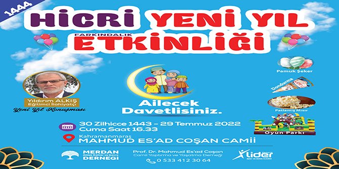 Merdan Derneği Hicri Yeni Yıl dolayısıyla farkındalık etkinliği düzenliyor