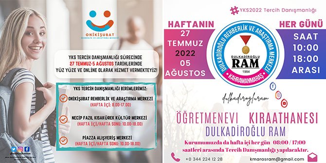 Kahramanmaraş'ta YKS Üniversite Tercih Danışmanlığı Büroları hizmet vermeye başladı