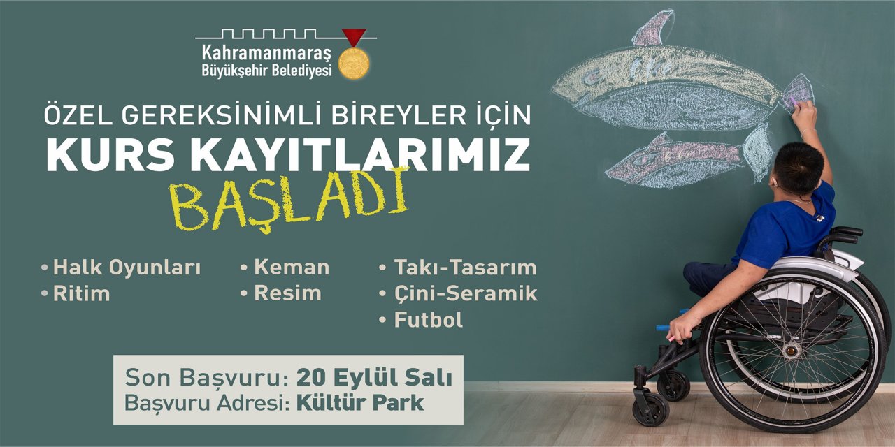 Kahramanmaraş Büyükşehir’in ‘Özel’ kurslarında kayıtlar başladı