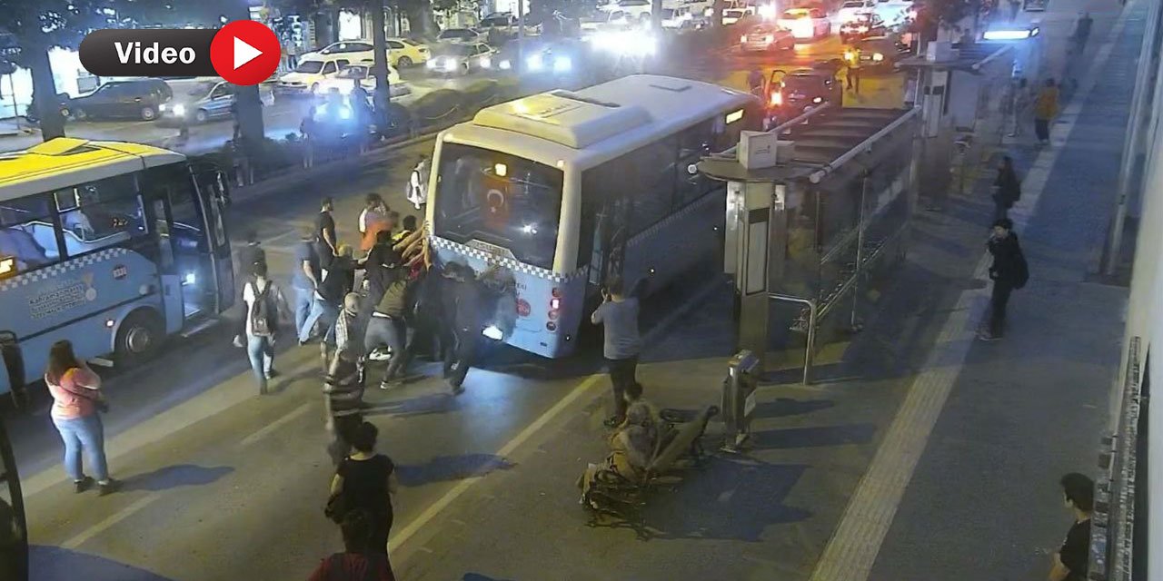 Kahramanmaraş’ta yaşlı adam halk otobüsünün altından böyle çıkarıldı