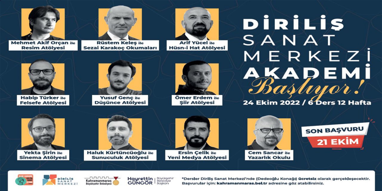 Kahramanmaraş'ta Diriliş Sanat Merkezi’nde kayıtlar başladı!