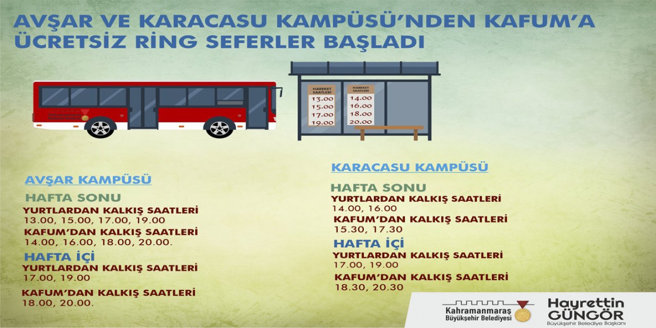 Kampüsten kitap fuarına ücretsiz ring seferleri başladı