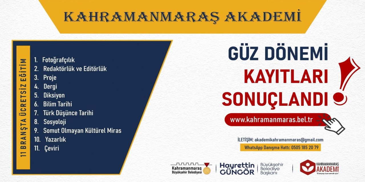 Kahramanmaraş Akademi’ye güz döneminde rekor başvuru