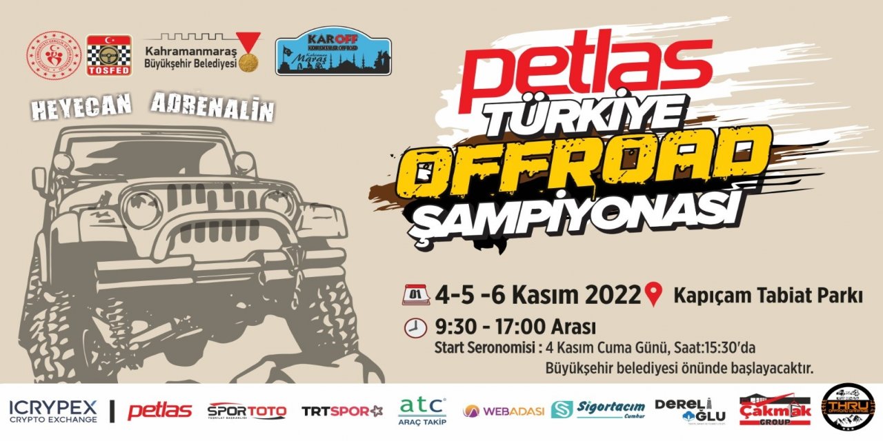 Türkiye Offroad Şampiyonası’nın Finali Kahramanmaraş’ta Koşulacak