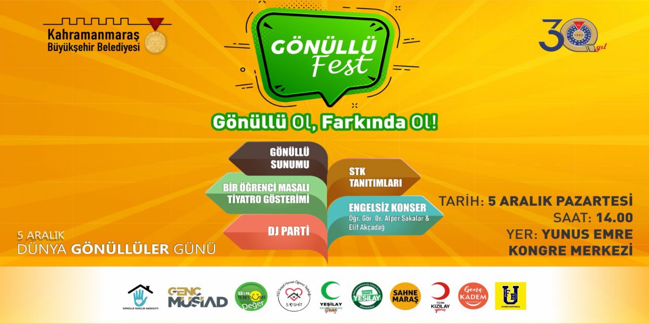 Kahramanmaraş’ta Gönüllü Fest Katılımcılarını Bekliyor