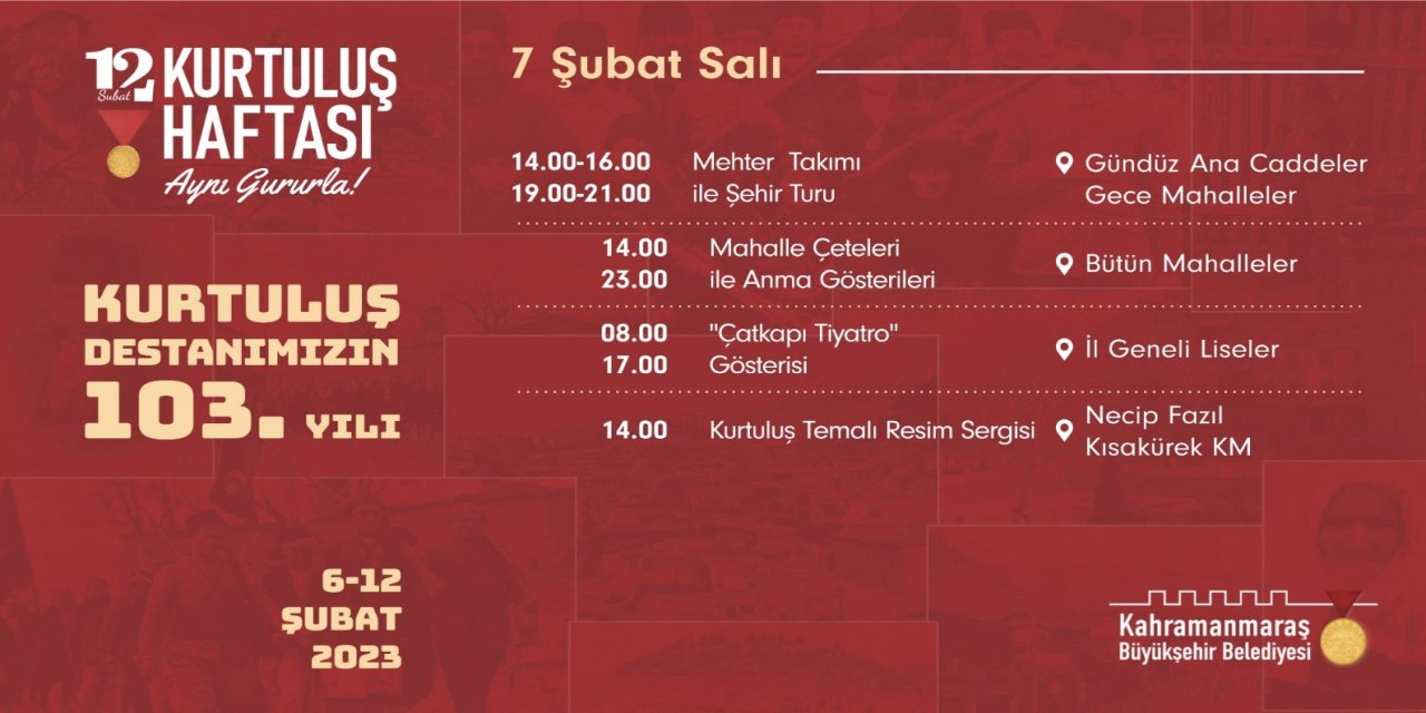 Kahramanmaraş’ta Kurtuluş Coşkusu Çeşitli Etkinliklerle Devam Edecek