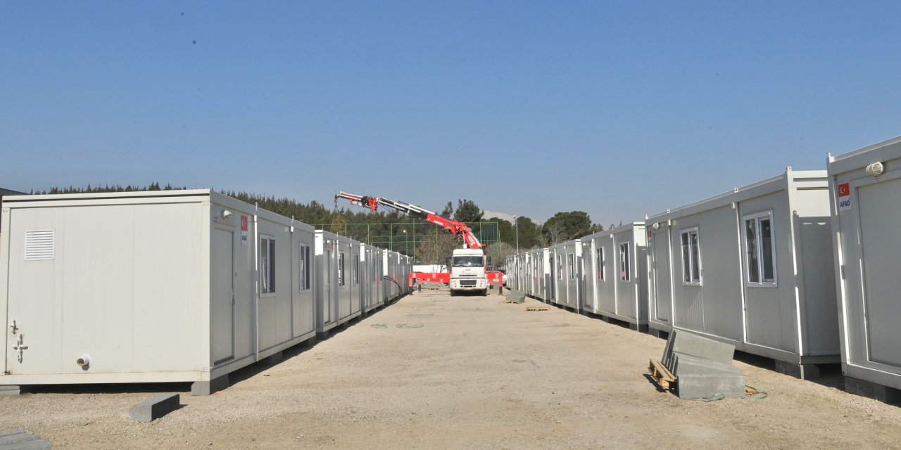 Kahramanmaraş'ta Karacasu Bölgesinde Konteyner Kent İnşa Ediliyor