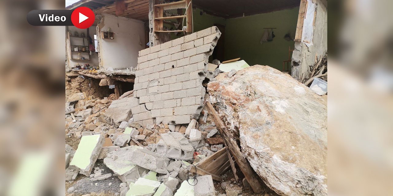 Kahramanmaraş’ta Dev Kayalar Köyün Üzerine Düştü