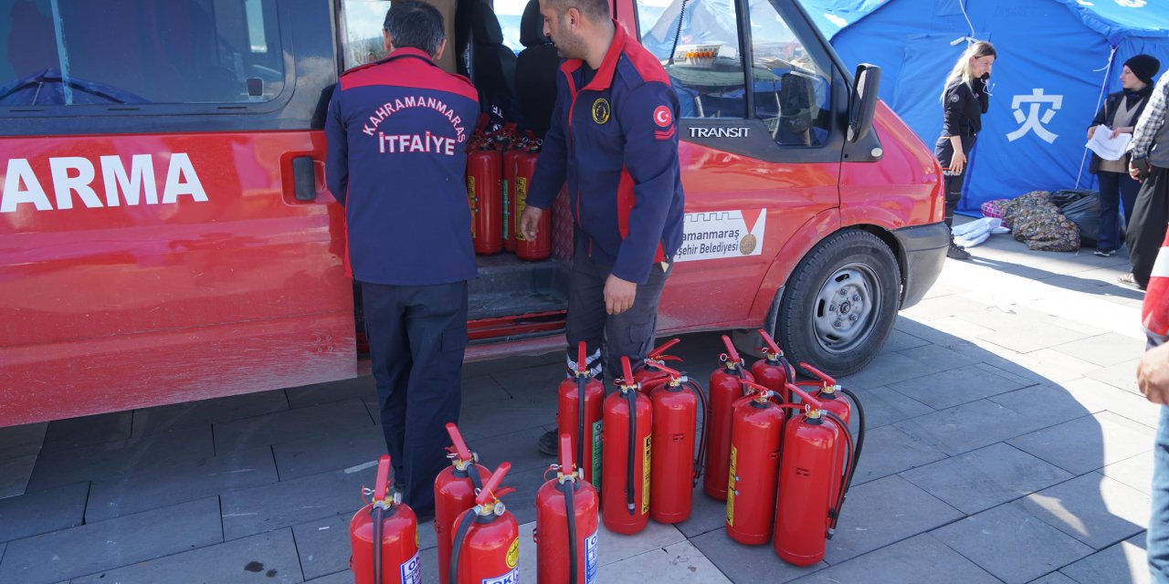 Kahramanmaraş’ta Geçici Barınma Merkezlerinde Yangına Karşı Önlemler Alınıyor