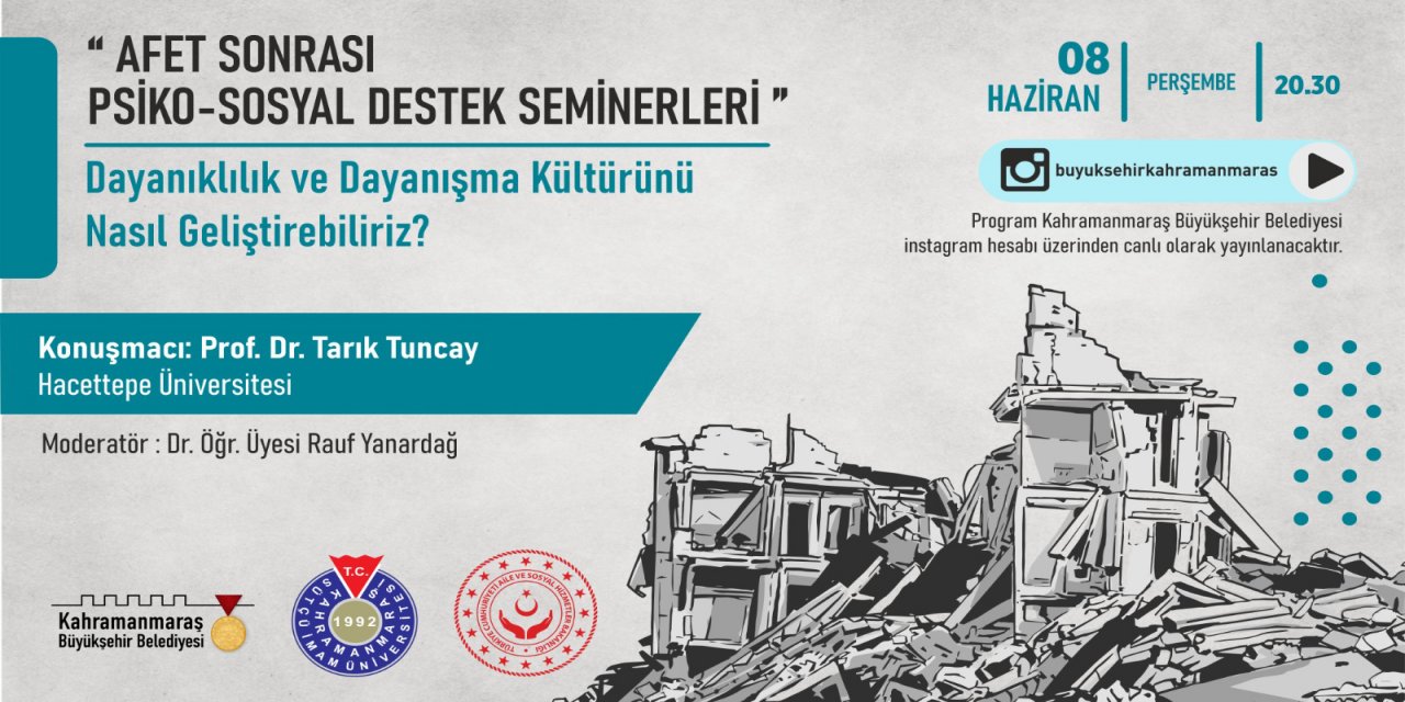 Prof. Tuncay, Kahramanmaraş’ta Dayanışma Kültürünün Geliştirilmesini Anlatacak