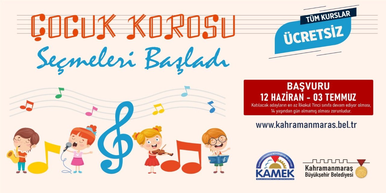 Kahramanmaraş Büyükşehir’in Çocuk Korosu’nda Yeni Dönem Kayıtları Başladı!