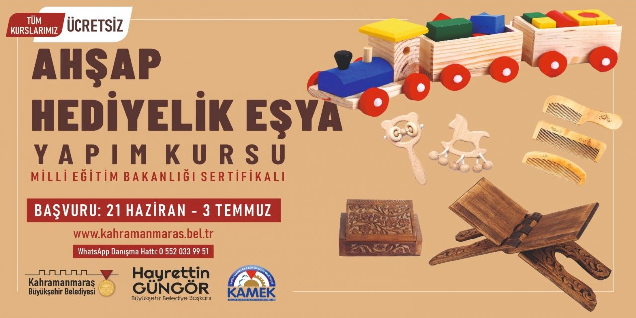 Kahramanmaraş'ta Ahşap Hediyelik Eşya Yapım Kursu’nda Yeni Dönem Kayıtları Başladı!