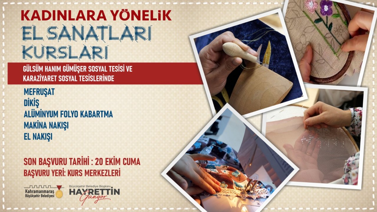 Sosyalleşin ve El Sanatlarınızı Geliştirin: Kahramanmaraş'ta Ücretsiz Kurs Fırsatı!