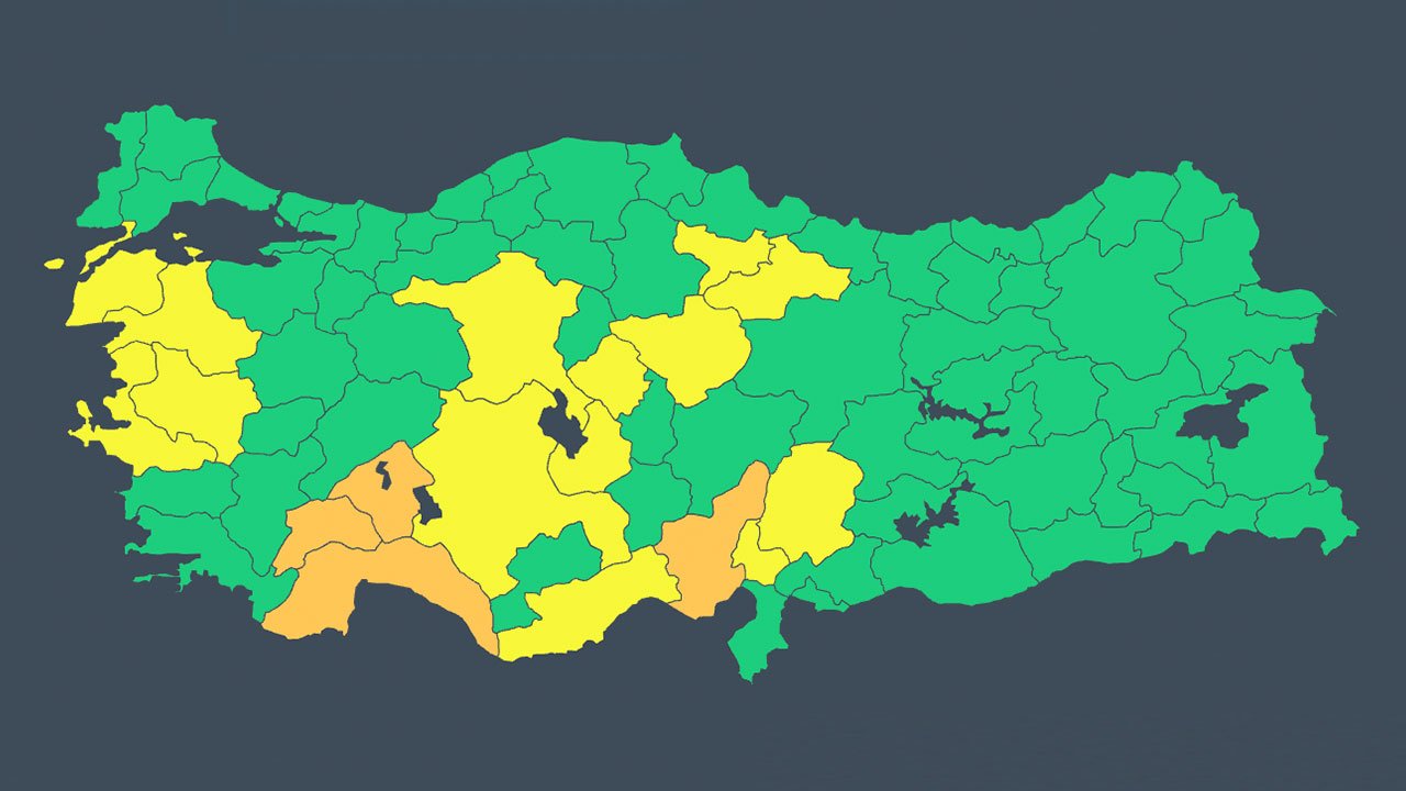 Kahramanmaraş Dahil 41 İlde Turuncu Alarm, 31 İlde Sarı Alarm!