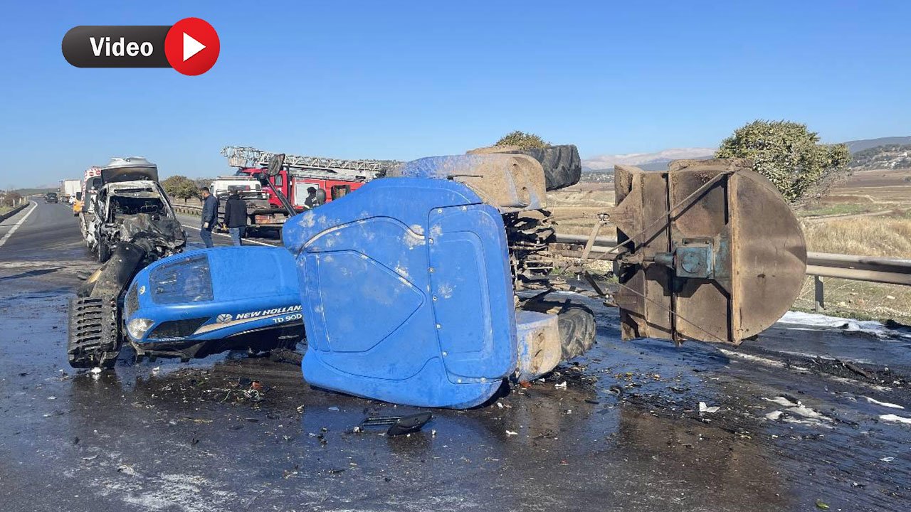 Kahramanmaraş'ta Traktör ile Otomobilin Çarpıştığı Kazada 3 Kişi Yaralandı
