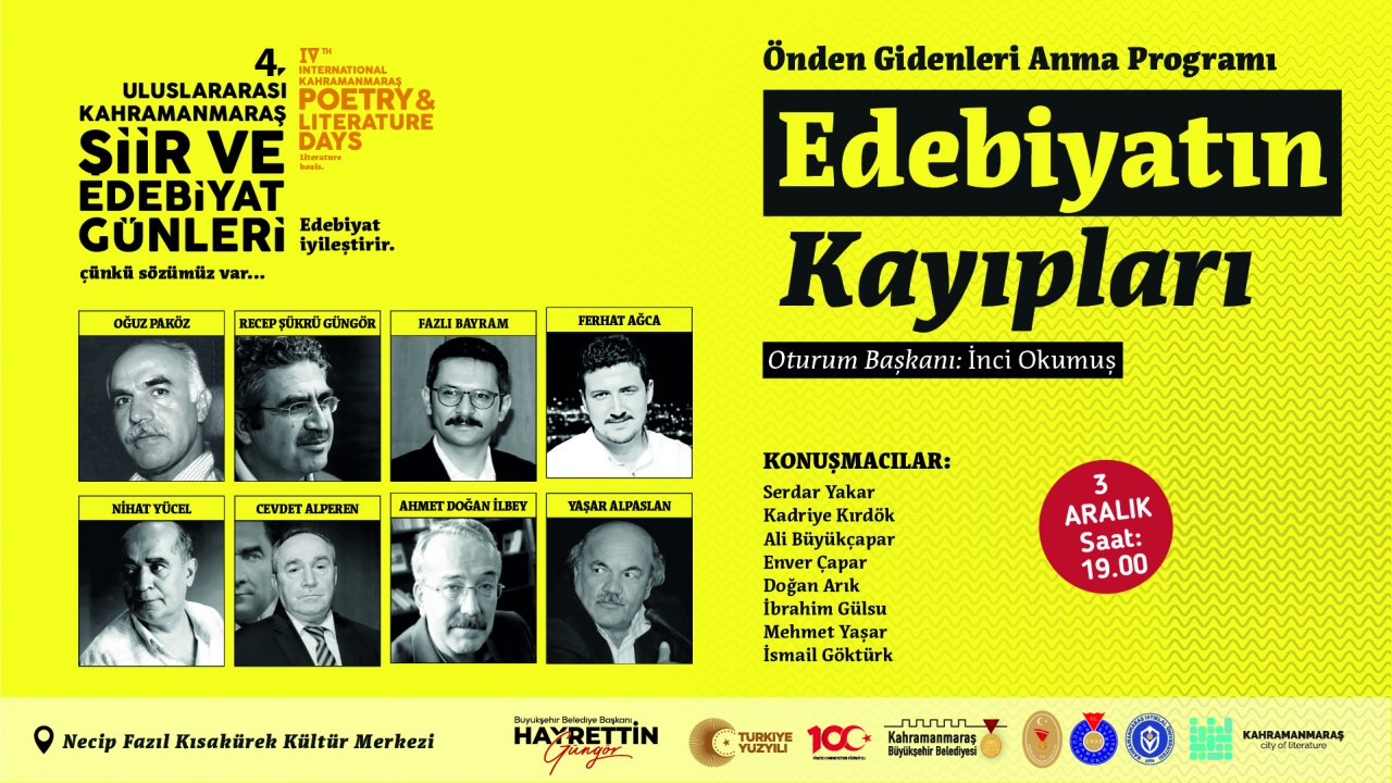 Kahramanmaraş Edebiyat Günleri: Kaybolan Kalemleri Anma Zamanı!