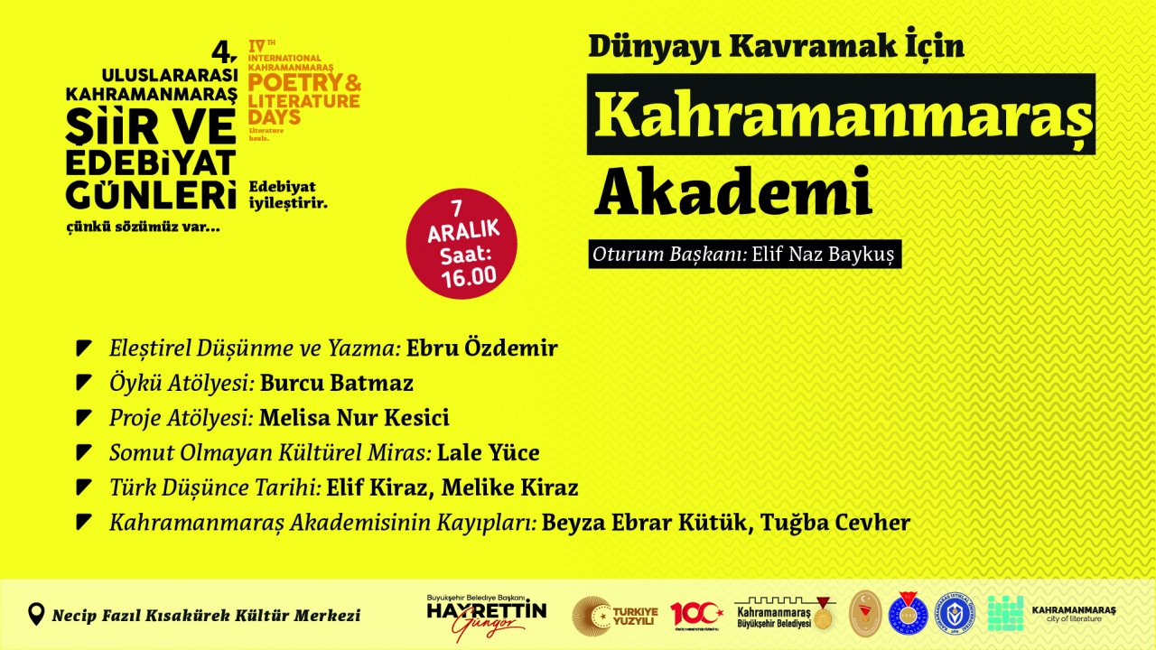 Cengiz Aytmatov'un İzinde: Kahramanmaraş'ta Bozkırın Bilge Sesi Paneli Bu Perşembe!