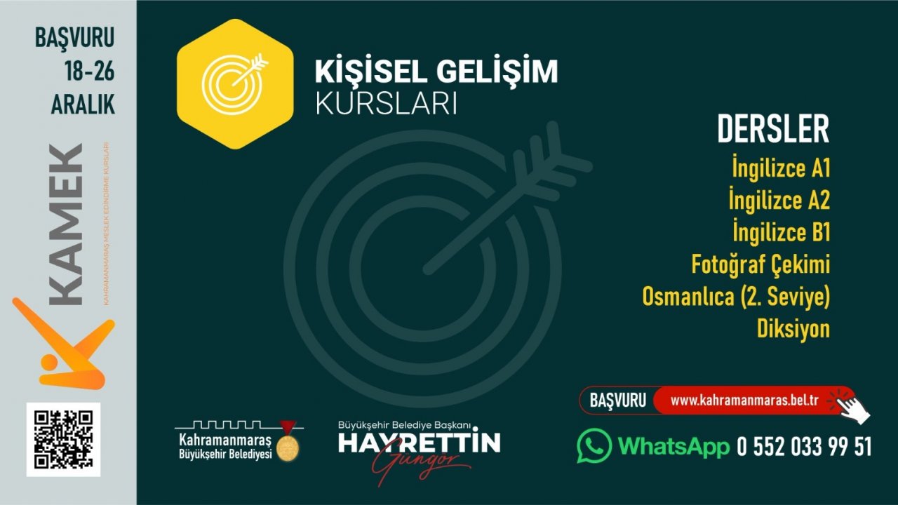 Kahramanmaraşlılar, Eğitim Fırsatını Kaçırmayın! KAMEK Başvuruları Başladı