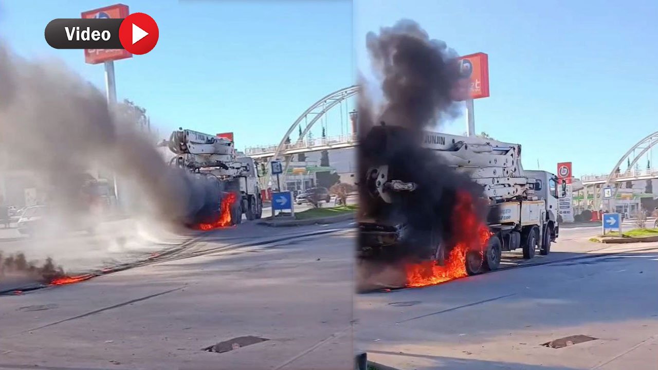 Alev Alan Beton Kamyonu: İtfaiye ve Polis Anında Müdahale Etti!