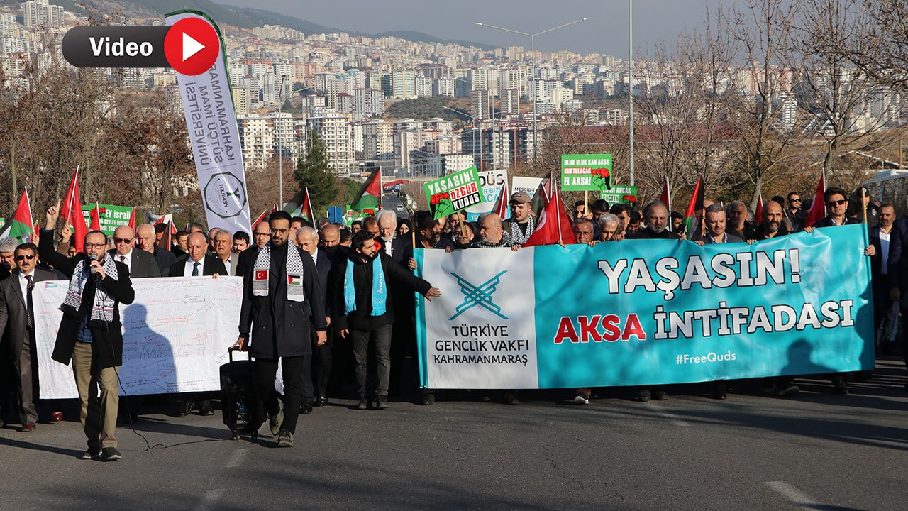 Kahramanmaraş'ta Şehitler İçin Bir Araya Geldiler: Filistin'e Destek Yürüyüşü