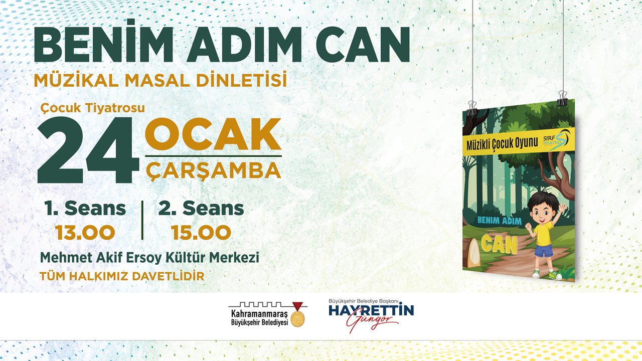 Kahramanmaraş'ta Çocuklar İçin Ücretsiz Tiyatro Gösterisi!