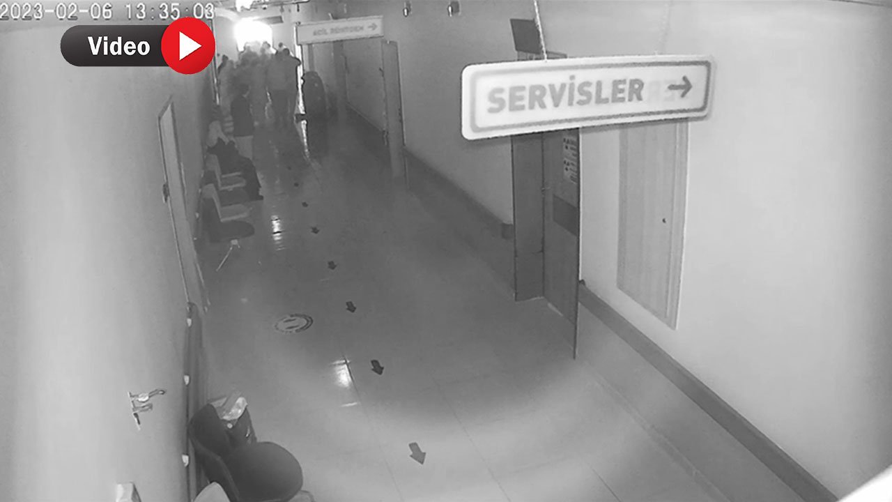 Kahramanmaraş'taki Hastanelerin Güvenlik Kameralarının Deprem Anı Kameralarda