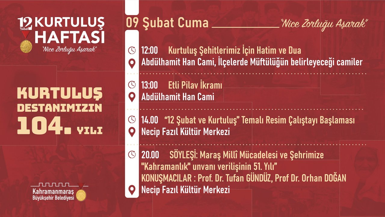 Kahramanmaraş'ta Tarihle Buluşma: Kurtuluş Haftası Etkinlikleri 9 Şubat'ta Başlıyor!