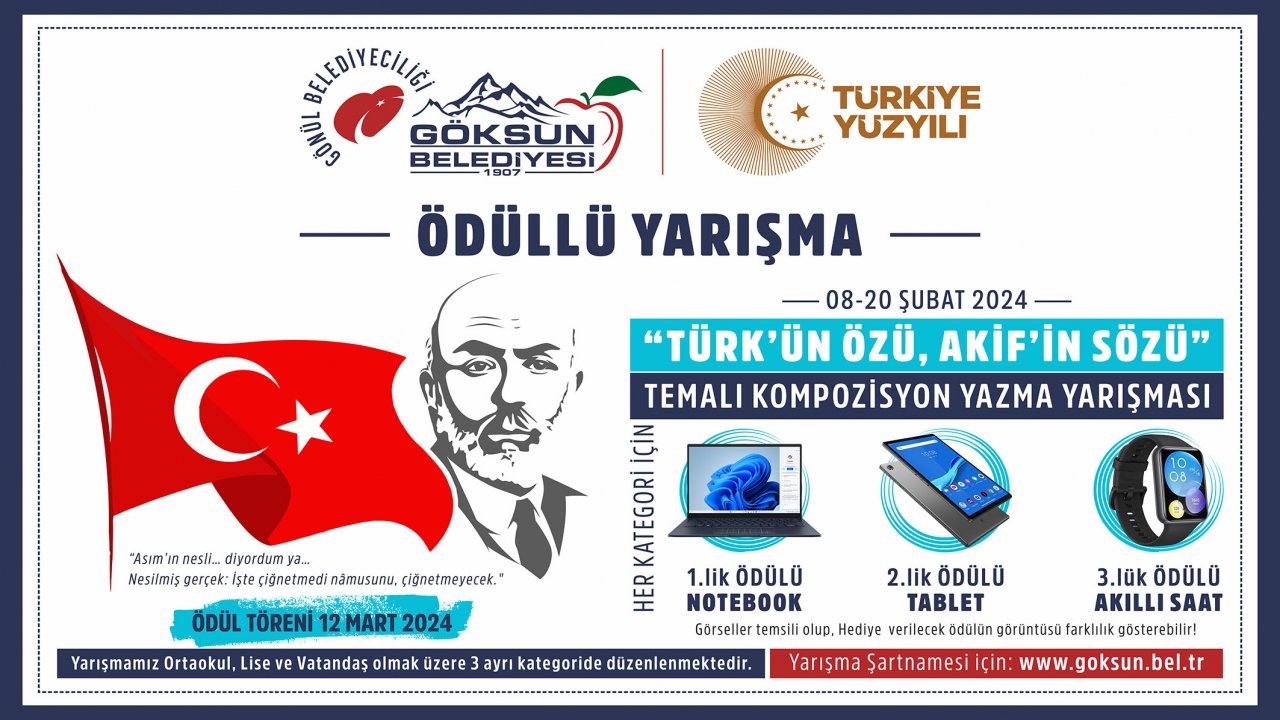 İstiklal Marşı'nın Işığında: Göksun Belediyesi Ödüllü Yarışma Düzenliyor!